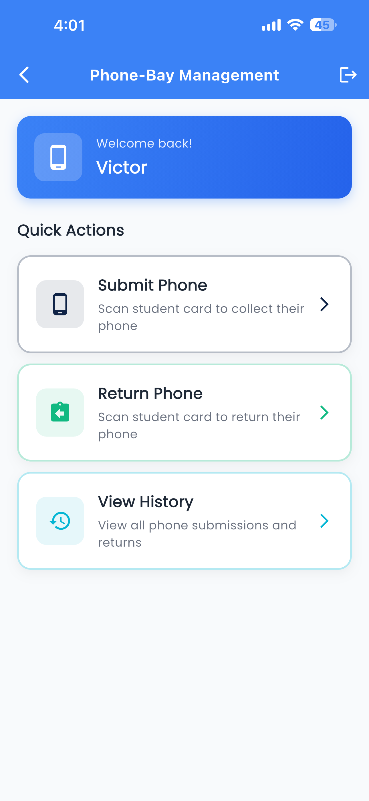 Submit Phone Interface